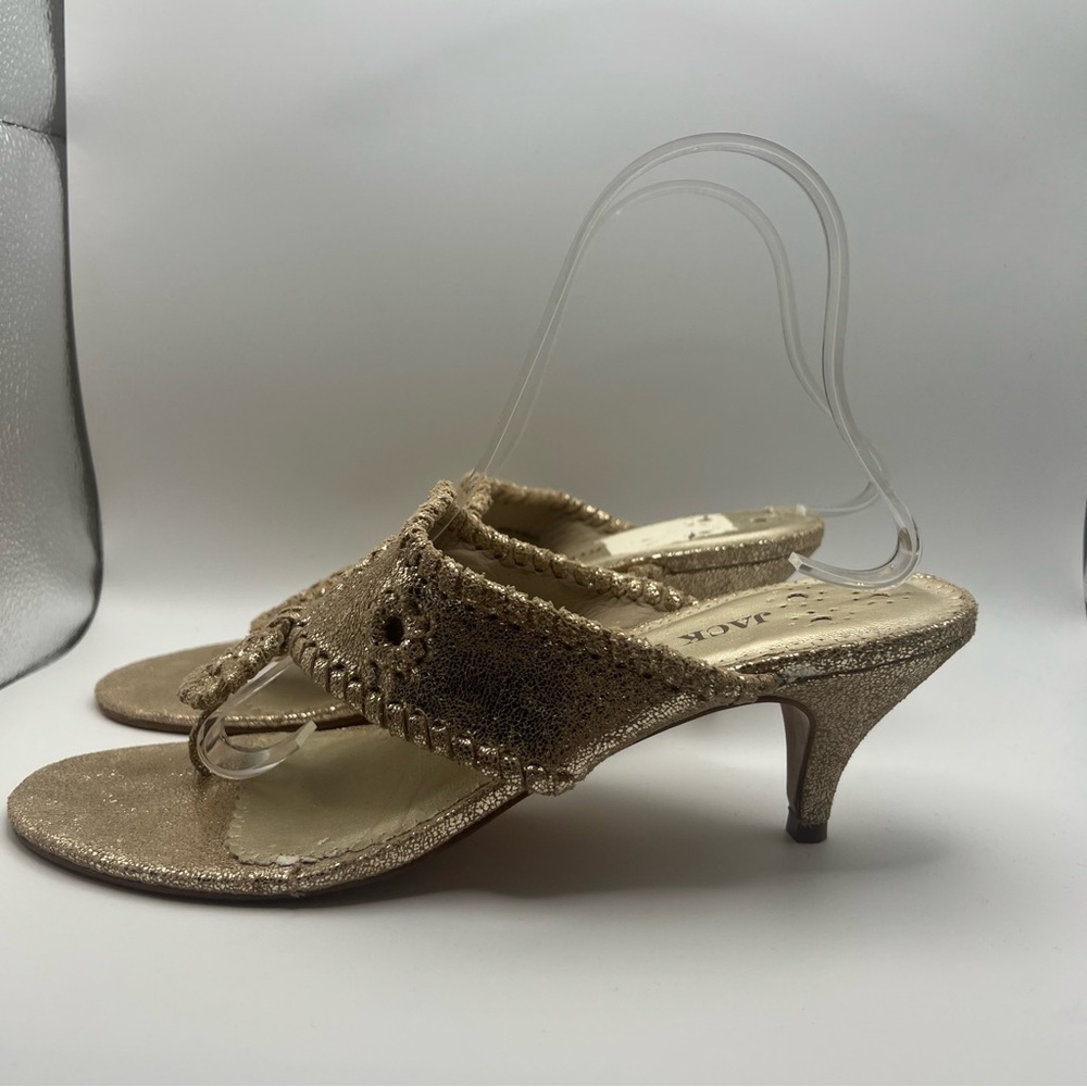 Jack Rogers Gold Maggie Kitten Heels 8.5 - Picture 3 of 10